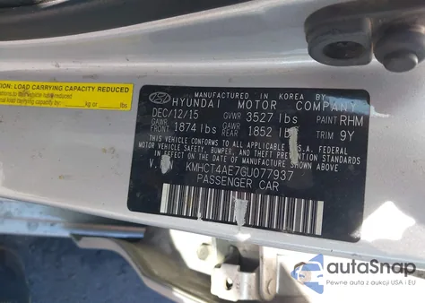 2016 Hyundai Accent Se из США, поврежденный, VIN KMHCT4AE7GU077937